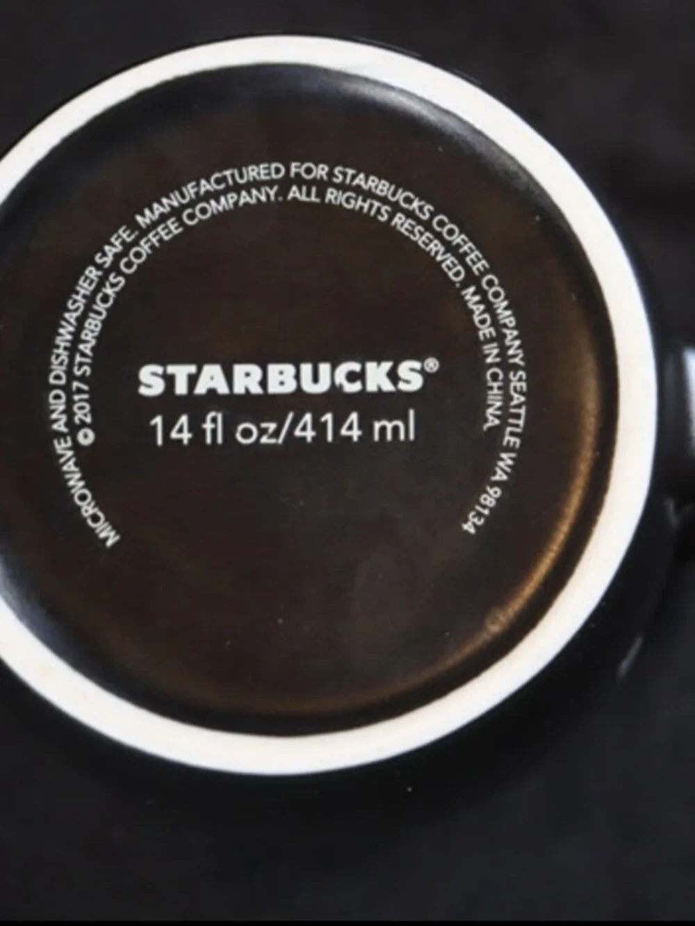 2017 Starbucks Coffee Barista Mug/Cup Deep Black W/ Mermaid Logo 14oz